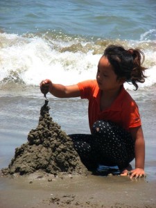 I’m making a sand castle.