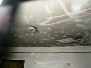 Burned ceiling in TTO.