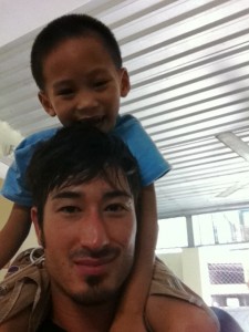 Steve, our second son, with Minh, an orphan.